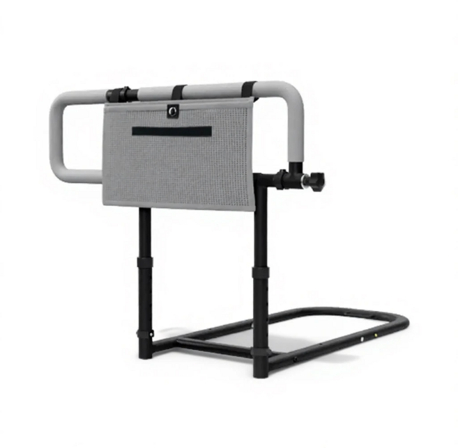 JM무역상사 어르신 침대손잡이 안전바 노인 보호 낙상방지 침대가드 접이식 침대 안전가드, 너비 높이 조절형_그레이