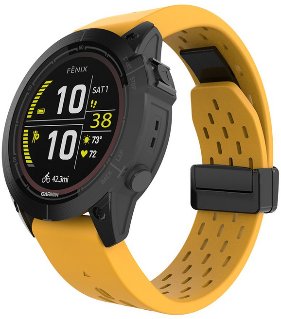 별다섯 가민 퀵핏 스트랩 26mm 인스팅트 3 50mm 2X / 택틱스 8 51mm 7 / 피닉스 8 51mm 7X 6X 5X / 디센트 MK 3 51mm 1 2, 메쉬 스포츠 실리콘 옐로우