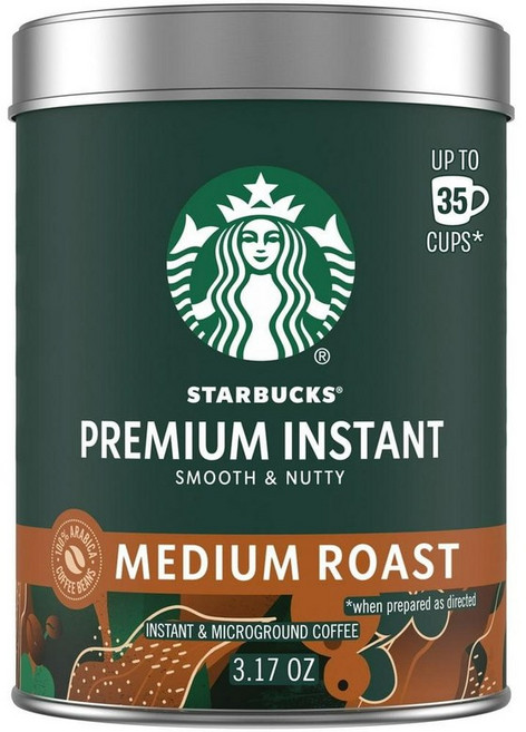 미국 스타벅스 Starbucks Medium Roast Instant Coffee 프리미엄 미디엄 로스트 인스턴트 커피 캔, 90g, 3개, 1개입