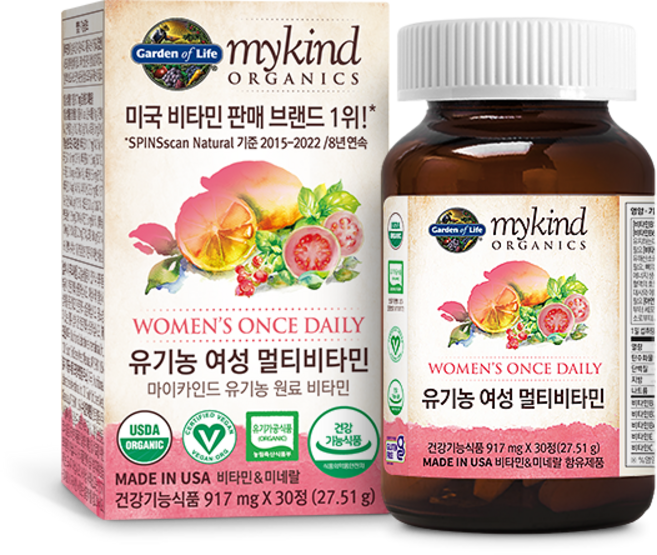 가든오브라이프 유기농 여성 멀티 비타민, 30정, 1개