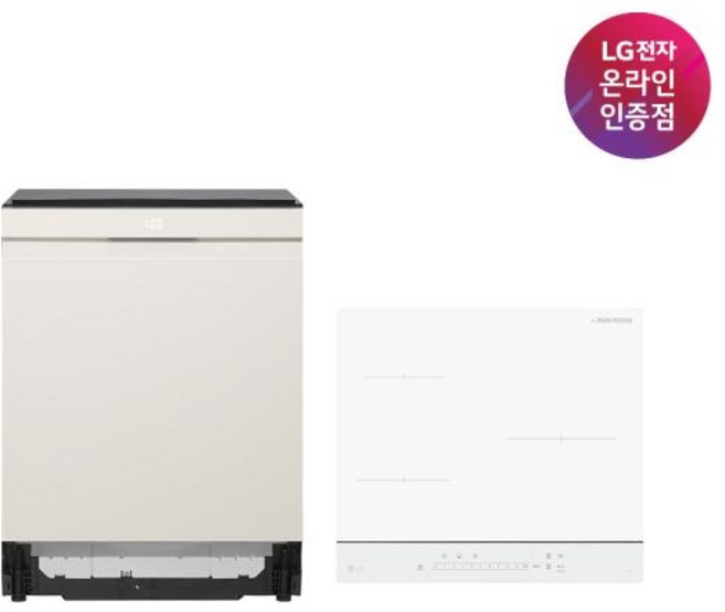 LG전자 세트상품 DIOS 오브제컬렉션 식기세척기(14인용/빌트인/네이처베이지) + 인덕션(3구/빌트인/화이트) 6BG1E-QKHE, 방문설치, 네이처베이지(식세기)+화이트(인덕션)