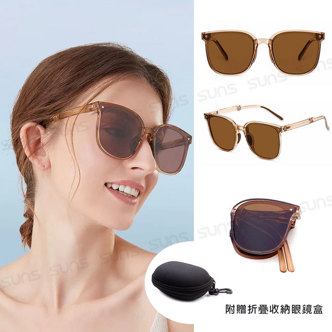 SUNS 折疊偏光墨鏡 大框時尚太陽眼鏡 男女適用 抗UV400
