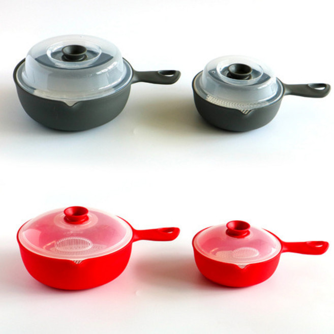 손잡이 전자렌지용기 중+소, 베이직-그린, 1개