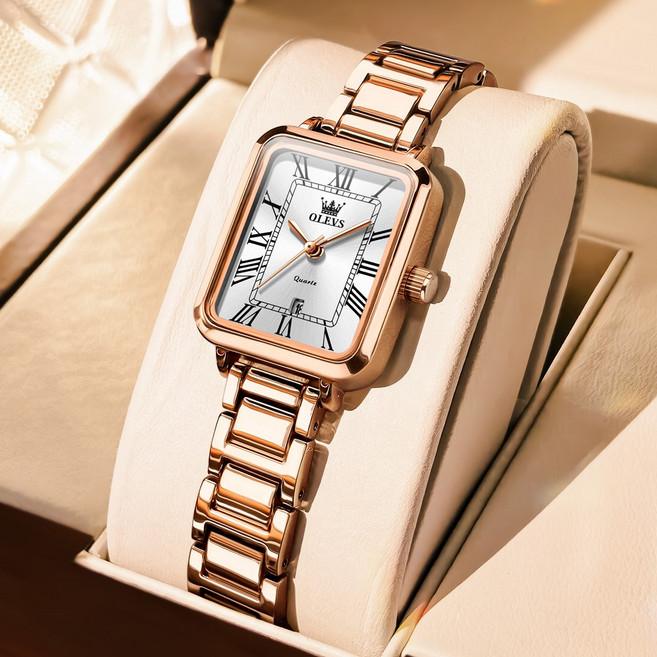 OLEVS 여성손목시계 정품쿼츠 럭셔리 명품 워터프루프 메탈시계