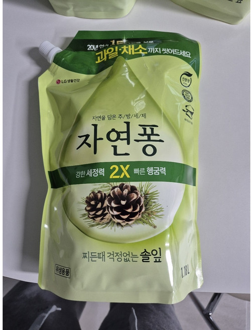 자연퐁 주방세제 솔잎향 리필 3개, 10세트, 1.18L