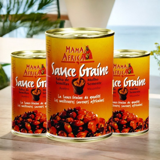 아프리카 마마 씨앗 그레인 소스 400g x3캔 기름 야자 열매 과육, 3개