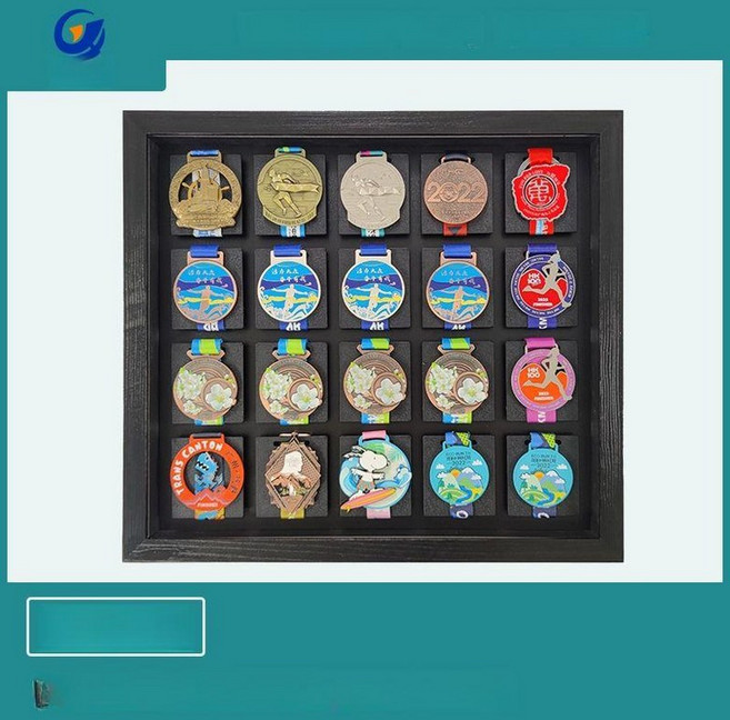 메달 액자형 스포츠 보관함 깊은 블랙 진열 전시 수납 원목, 맞춤 주문 고객 서비스 문의, 1개, 엘레강트블랙