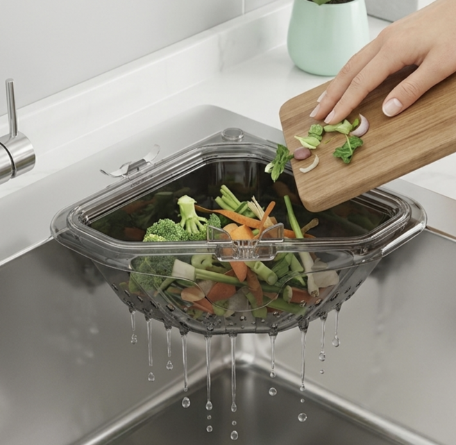 1+1 원터치 초강력 자석형 싱크대 음식물 거름망, 1세트, 1개