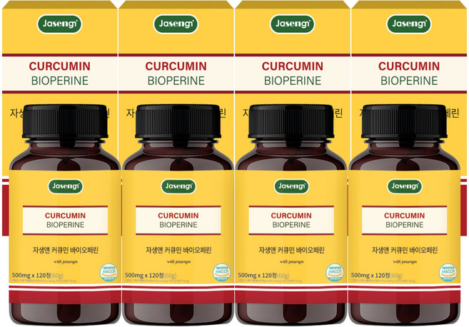 자생 커큐민 앤 바이오페린, 120정, 4개