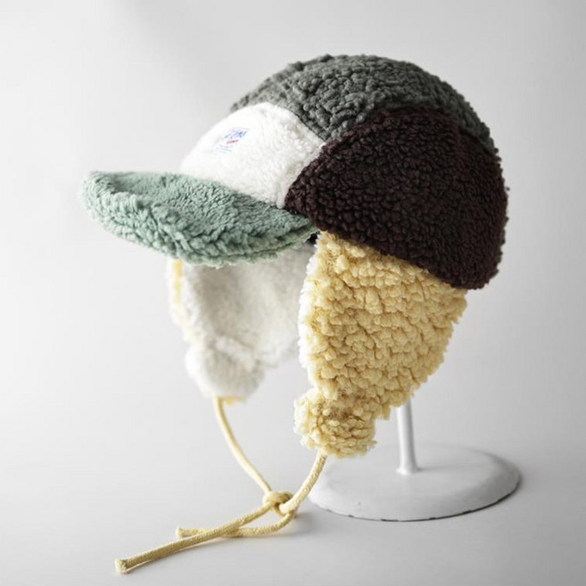 BALLEAURA 컬러블록 보아 귀달이 숏캡 겨율숏캡 캐주얼 챙없는 모자 방한모자