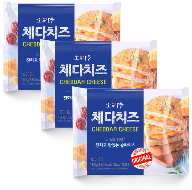동원 소와나무 체다치즈 오리지널 180g, 3개