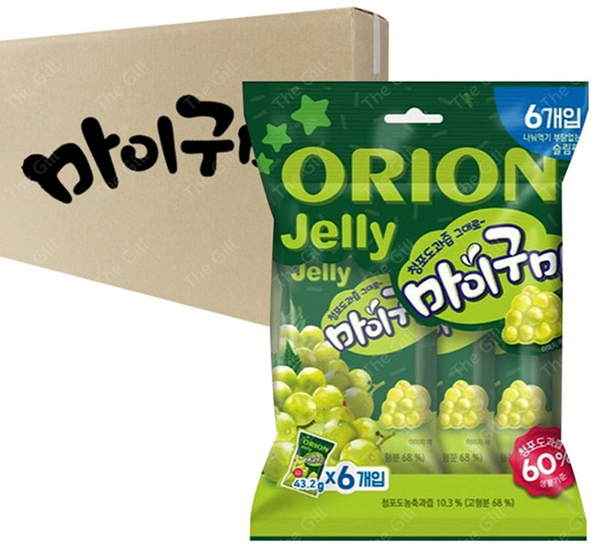 소포장 마이구미(청포도) 6개입 12봉지 젤리 대량구매 구디백 선물 포장 어린이, 43.2g