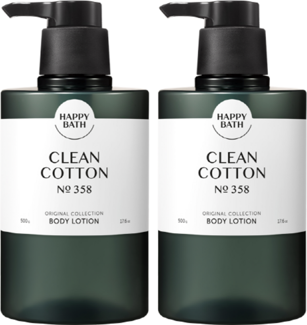 해피바스 오리지널컬렉션 바디로션 클린코튼 500g, 2개
