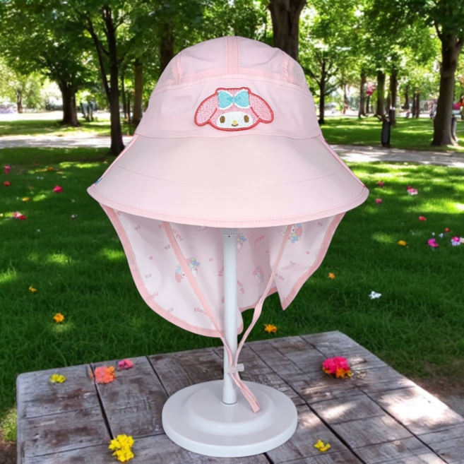 산리오 마이멜로디 플랩캡 아동 플랩햇 자외선 차단 캐릭터 어린이 키즈 유아 선캡 썬 캡 여름 모자