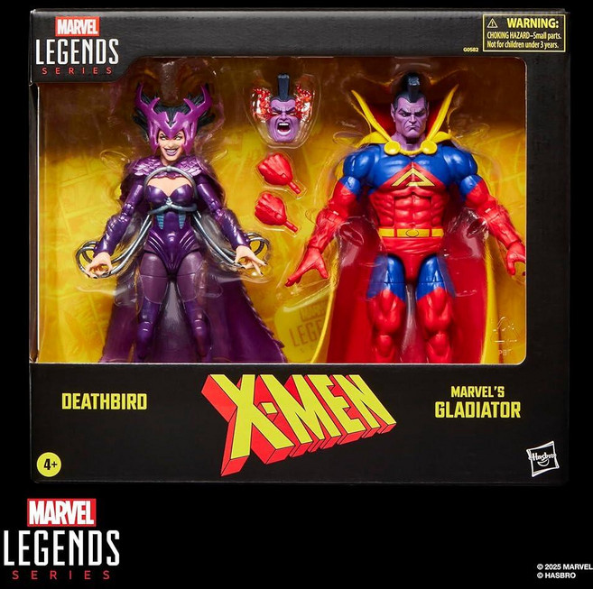 [4] 마블 레전드 시리즈 X-Men 데스버드 & 마블의 글래디에이터 2팩 만화에서 영감을 받은 수집용 15.2cm(6인치) 스케일 액션 피규어 2개, [4] 마블 레전드 시리즈 X-Men 데스버드 & 마블