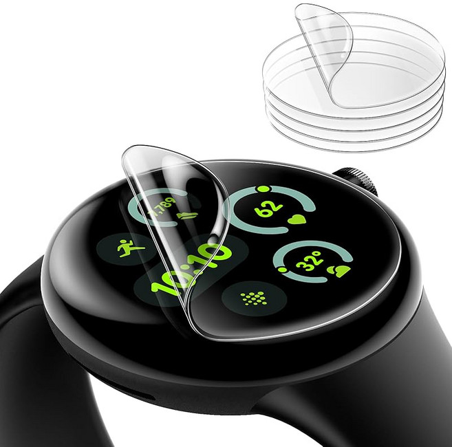 JETech Google Pixel Watch 4/3/2/1 41mm용 보호 필름만 36mm 액정 보호 필름 상처 방지 자체 복구 유연한 TPU HD 클리어 6장 세트, 1개, 상세페이지 참조