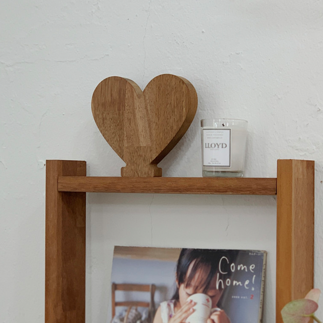 하트 모양 원목 인테리어소품, 소