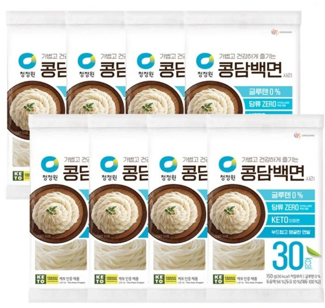 청정원 골드 콩담백면, 150g, 8개