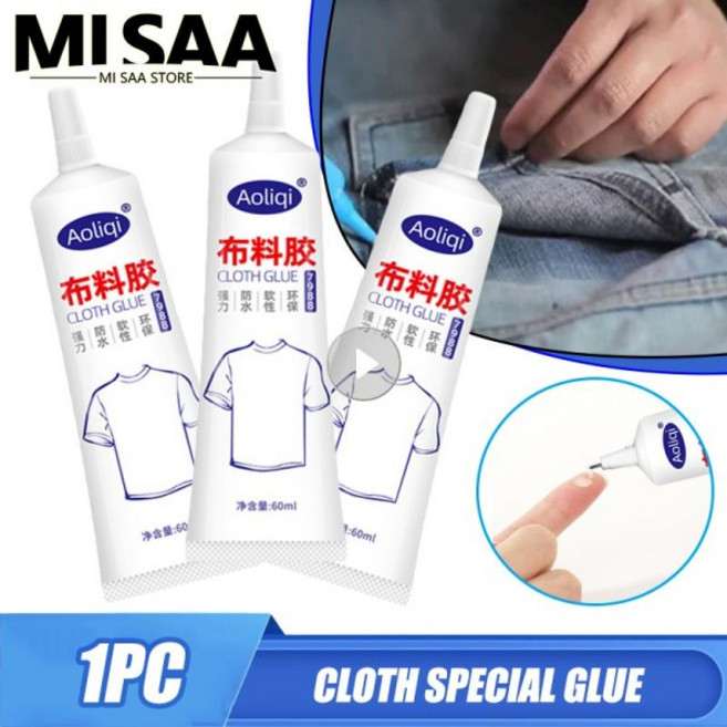 액체 원단 접착 봉제 접착제 빠른 건조 청바지 의류 가죽 섬유 매우 강한 수리 도구 50ml, 01 CHINA, 01 60ml 1PC, 1개