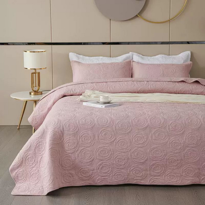 양면 베드 순면 이브리다, 로즈 플라워 핑크