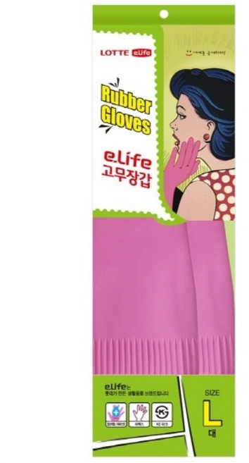 롯데 이라이프 고무장갑, 1개, 대(핑크)
