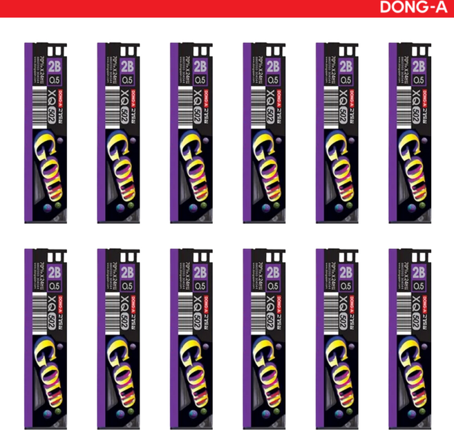 [동아] 502 XQ 골드 가성비 국산 샤프심 1다스 12개입, 12개, 0.5mm, 2B