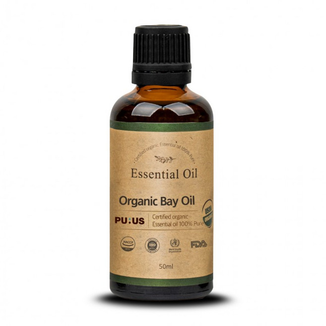 퓨어스 유기농 아로마 베이(월계수) 에센셜 오일 50ml, 1g, 1개