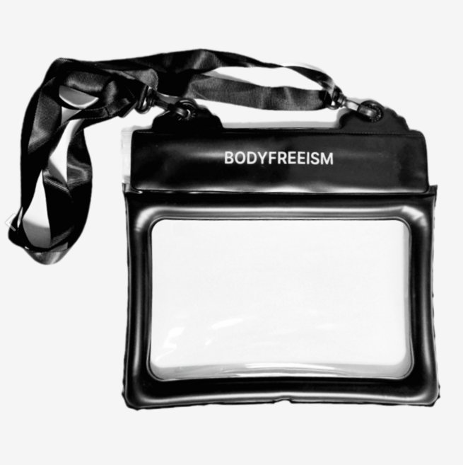 바디프리즘 핸드폰 방수팩 대형 파우치 스마트폰 물놀이 가방 방수 크로스백, 1개, 방수팩 블랙