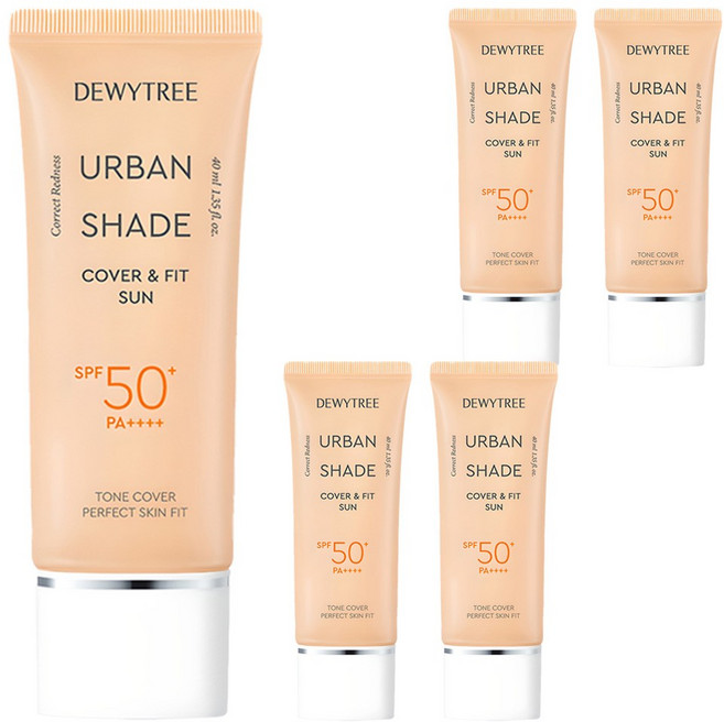 듀이트리 어반쉐이드 커버 앤 핏 선크림 SPF50+ PA++++, 40ml, 5개