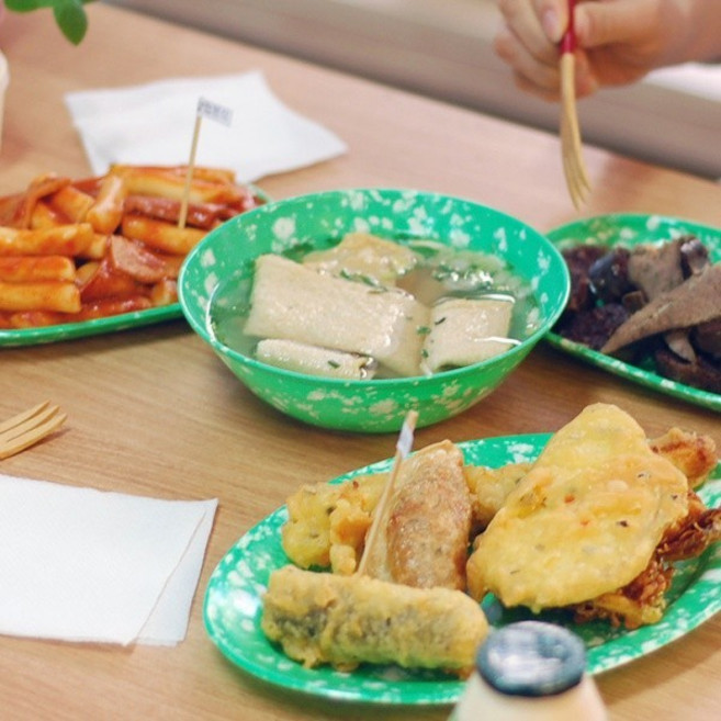 봉바겐 레트로 포장마차 멜라민 쑥색그릇 옛날 떡볶이 접시 분식집그릇 5종, 1개, 떡볶이접시