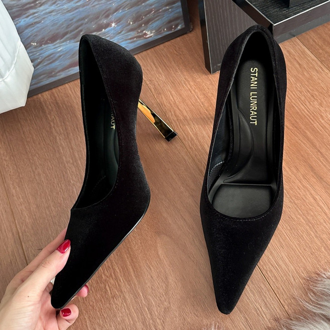 STANI LUNRAUT 尖頭細跟高跟鞋 絲絨單鞋