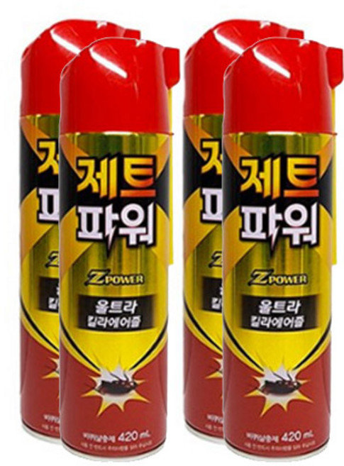 제트파워 울트라 바퀴벌레 살충제 에어졸 420ml, 4개