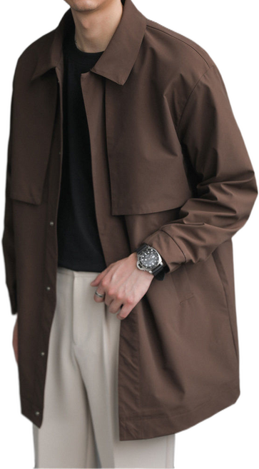 셀럽당 하프 트렌치코트 남봄가을 남성 캐주얼 오버핏 코트M0948