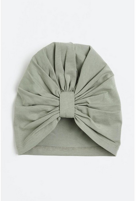H&M 브랜드관 매듭 디테일 저지 햇 라이트 카키 그린 1162080002