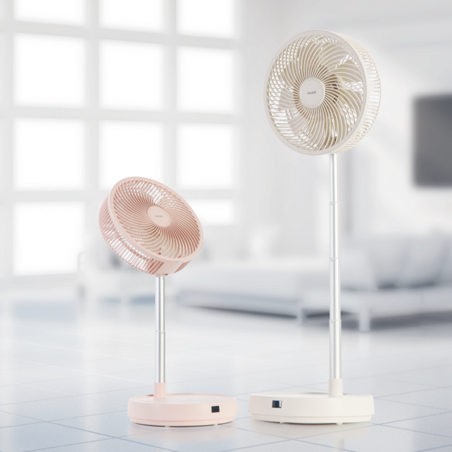 한경희 무소음 무선 접이식 폴더블 선풍기 HEEF-D901A1, 아이보리