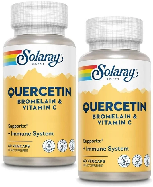 솔라레이 퀘르세틴 위드 브로멜라인 앤드 비타민C SOLARAY Quercetin, 60정, 2개 - 쿠팡