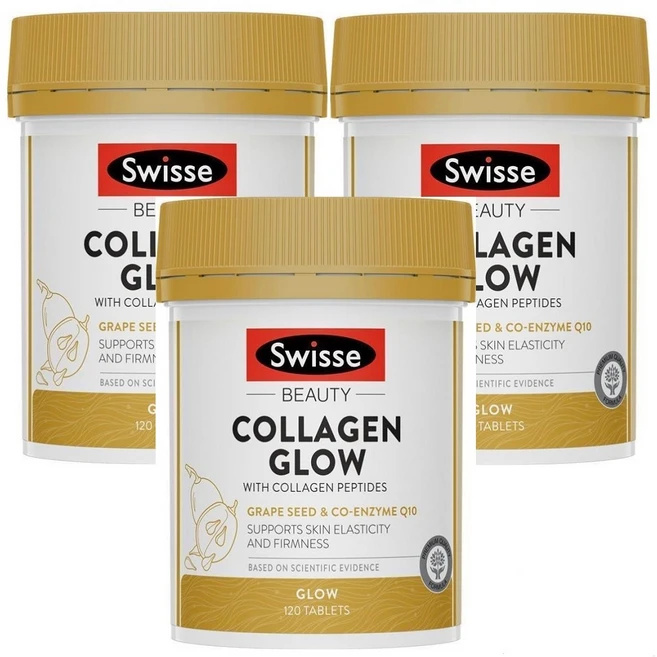 스위스 뷰티 콜라겐 글로우 위드 콜라겐 펩타이드 120 Tablets, 3개, 120정 - 쿠팡