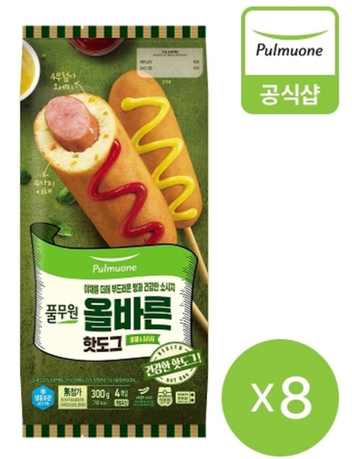 풀무원 [풀무원]올바른핫도그4입X8봉(총32입), 300g, 1박스