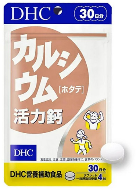 DHC 鈣活力錠 30日份 扇貝鈣質 骨骼保健, 120顆, 420mg, 1包
