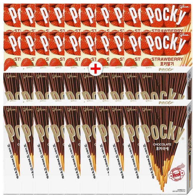 해태제과 포키 극세44gx20개+딸기41gx20개 1박스 막대과자, 44g, 1세트