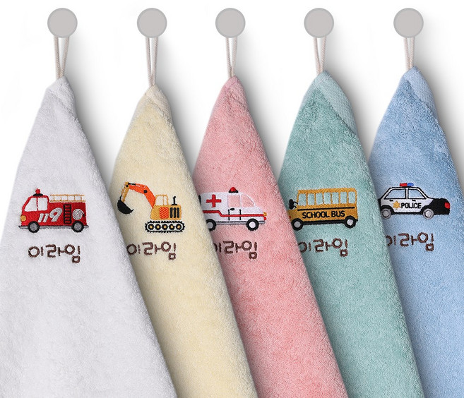 라임데일리 어린이집 고리수건, 자동차, 1세트