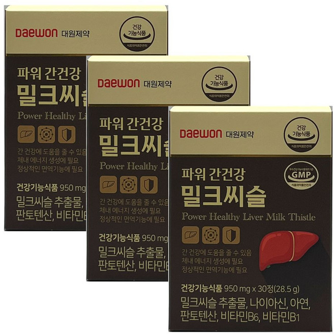 대원제약 파워 간건강 밀크씨슬, 30정, 3개