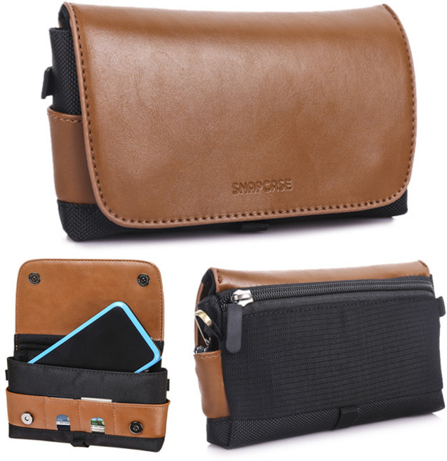 스냅케이스 뉴 닌텐도 2DS XL 헌터스 가죽 파우치 케이스, 1개, 블랙&브라운