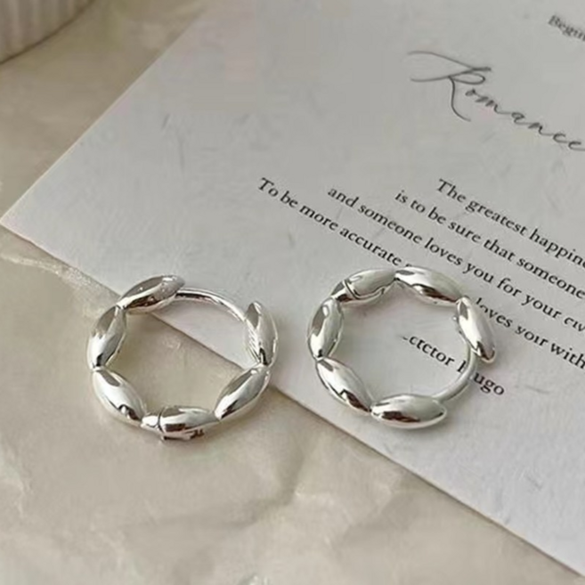 조이스톤 925실버 데일리 볼륨 링 원터치 귀걸이