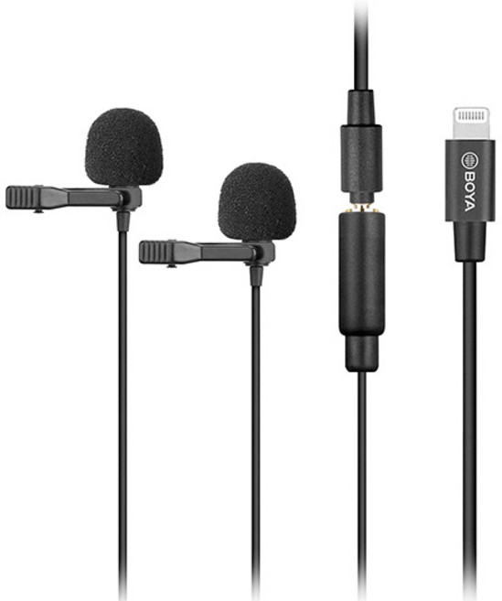BOYA BY-M2D Lightning Dual Lavalier 마이크 for iOS