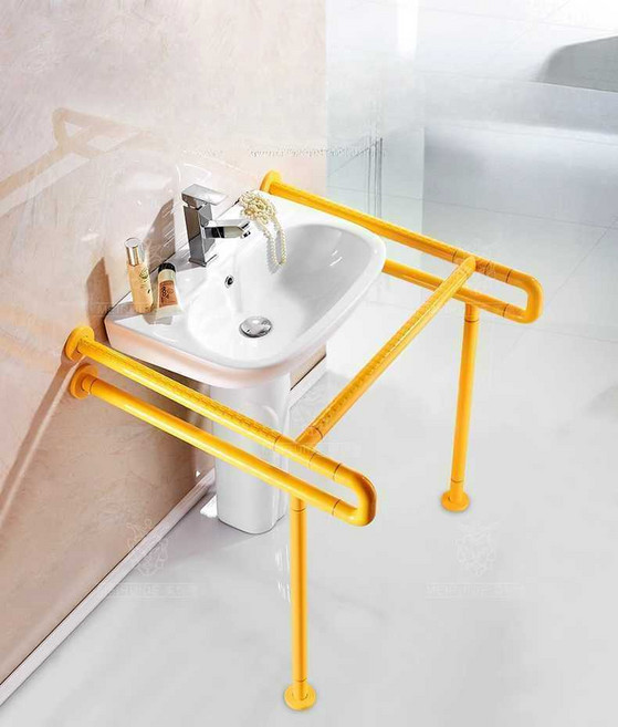 장애인 화장실 손잡이 세면대 노인 안전바 어르신, 간이 세면대-흰색