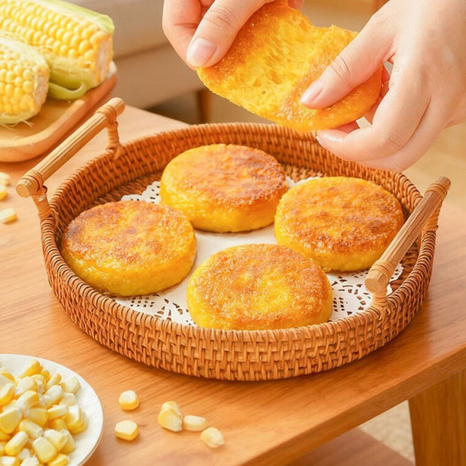 왕부정 찰옥수수 펄프 패키지 달콤 고소한 무첨가 옥수수떡 식사대용 인기간식 건강간편식, 12개, 500g