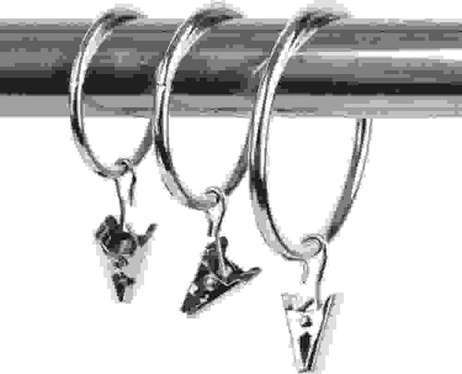 제시디자인 10P 원형 커튼링 집게 실버 커튼고리, 3 x 25mm