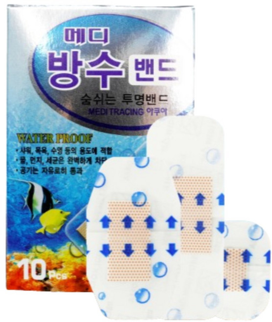 메디코리아 아쿠아 방수 밴드 혼합형 10종 세트, 10개입, 10개