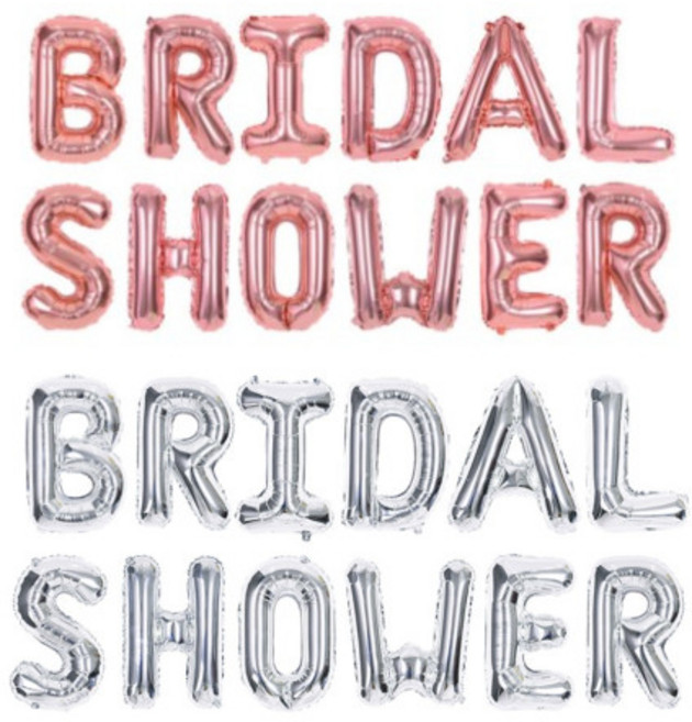 브라이덜샤워 알파벳 은박풍선세트 BRIDAL SHOWER (2색), 실버